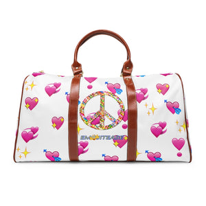 Sweetheart Side Peace Travel Bag by EmojiTease (White)